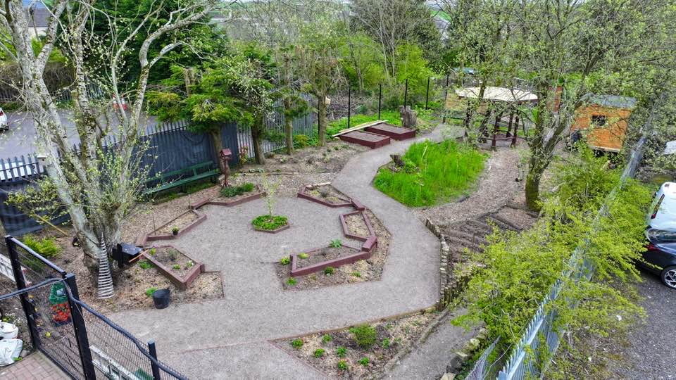 Members tending to the community garden